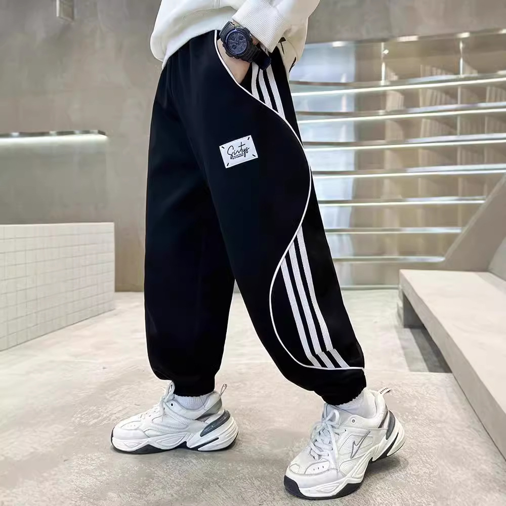 Children's Boy's Spring Casual Pants Spring and Autumn 2024 New Style Sports Spring Sweatpants for Large Children and Boys