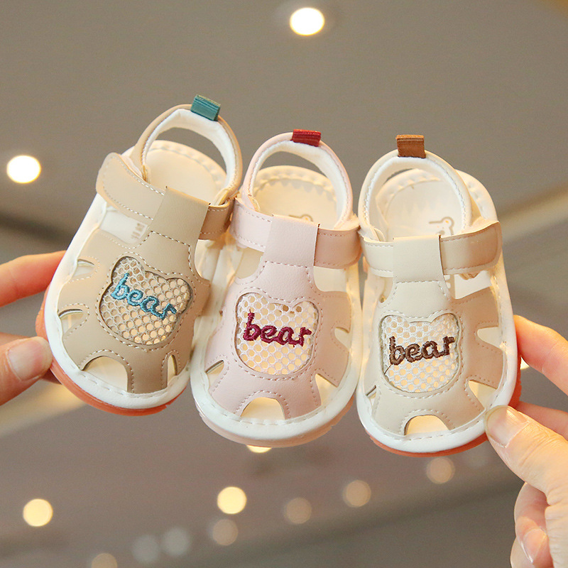 Men's Baby's Soft-soled Sandals Summer Toe Shoes 0-2 Years Old Female Baby's Non-slip Toddler Shoes Cattle-soled Calling Shoes