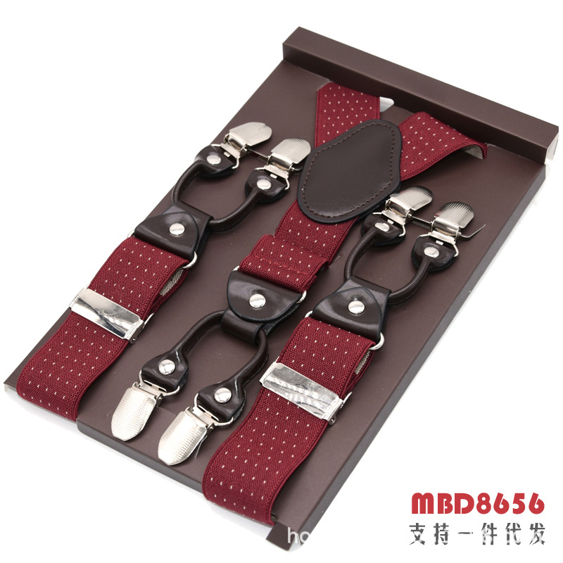 Picture of Cross-Border Supply Men's Suspenders Six-Clip Suspenders Elastic Adjustable Fat People Suspenders Men and Women Suspenders
