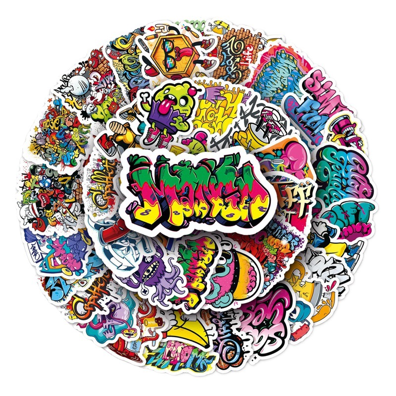 50 cool trend personality graffiti creative tide play series hand account diy mobile phone case luggage waterproof sticker