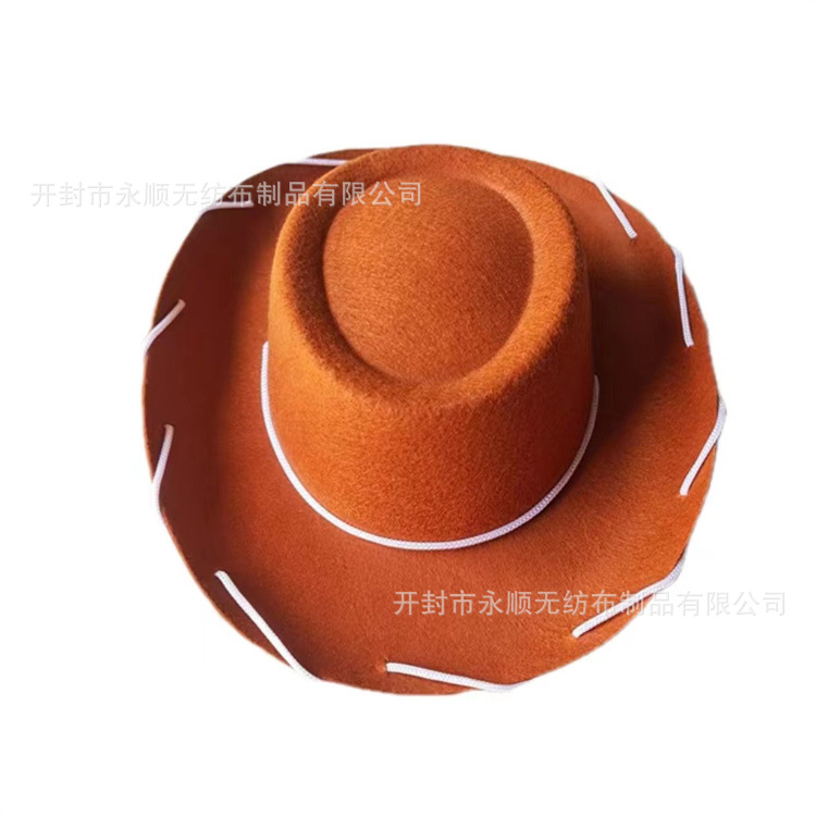 Picture of Factory wholesale brown rope cowboy hat Western big hat performance hat non-woven red rope wide brim felt hat
