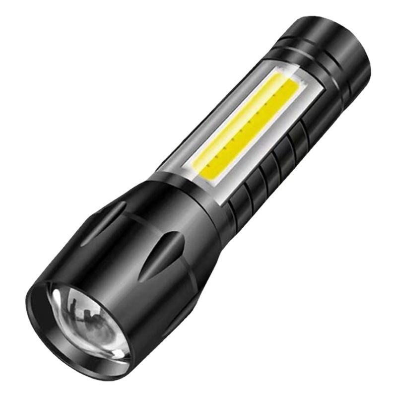 COB flashlight aluminum alloy rechargeable USBled mini telescopic zoom 511 gift logo side light