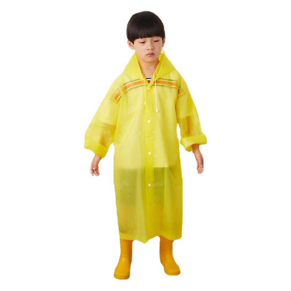 Children's raincoat poncho non-disposable conjoined baby girl Primary School students transparent EVA long rain gear wholesale raincoat