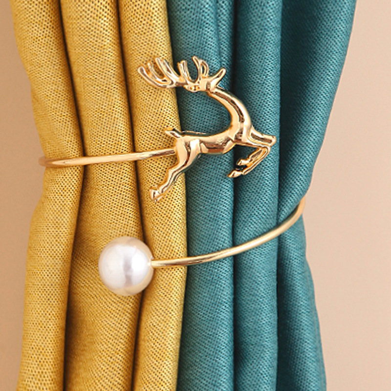 Punch-free simple light luxury curtain strap metal deer animal deer free shape curtain buckle manufacturers wholesale