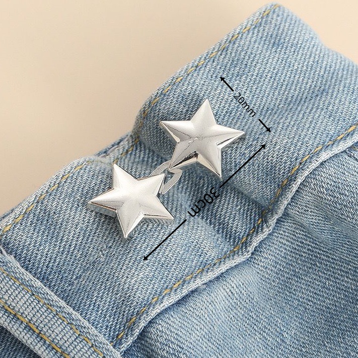 Picture of Chinese Knot Waist Buckle Pair Buckle Flat Bottom Removable Nail-free Seam-free Button Girl's Trouser Skirt Waist Size Change Artifact