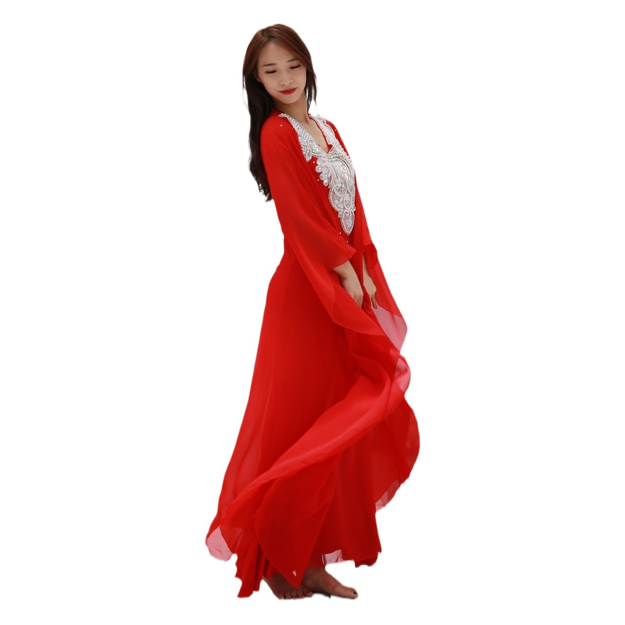 Belly Dance Hair Shake Dance Robe Belly Dance Khalegy Hali Ji Hair Shake Robe 2024 New Performance Dress 906