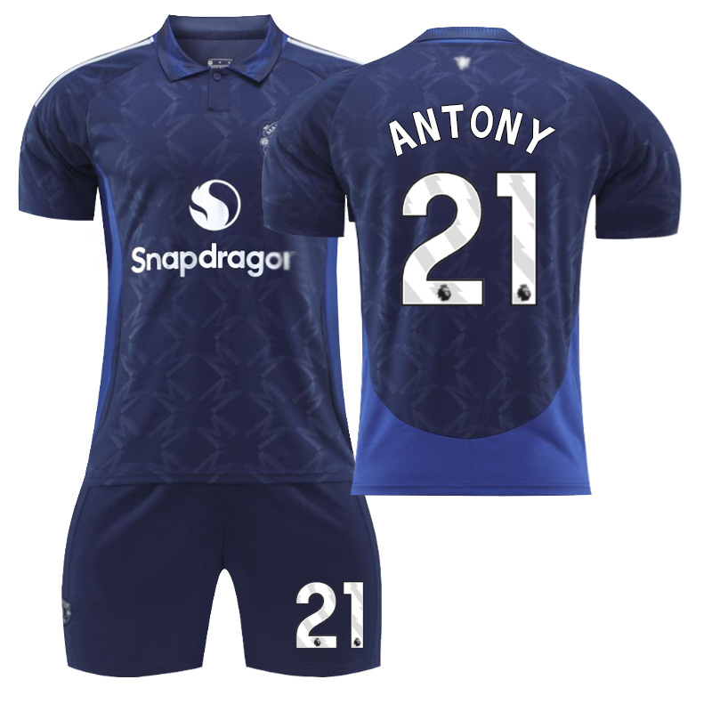 Picture of 2425 Red Devils away children's football jersey 7 Mount 10 Rashford 18 Casemiro 17 Garnacho jersey