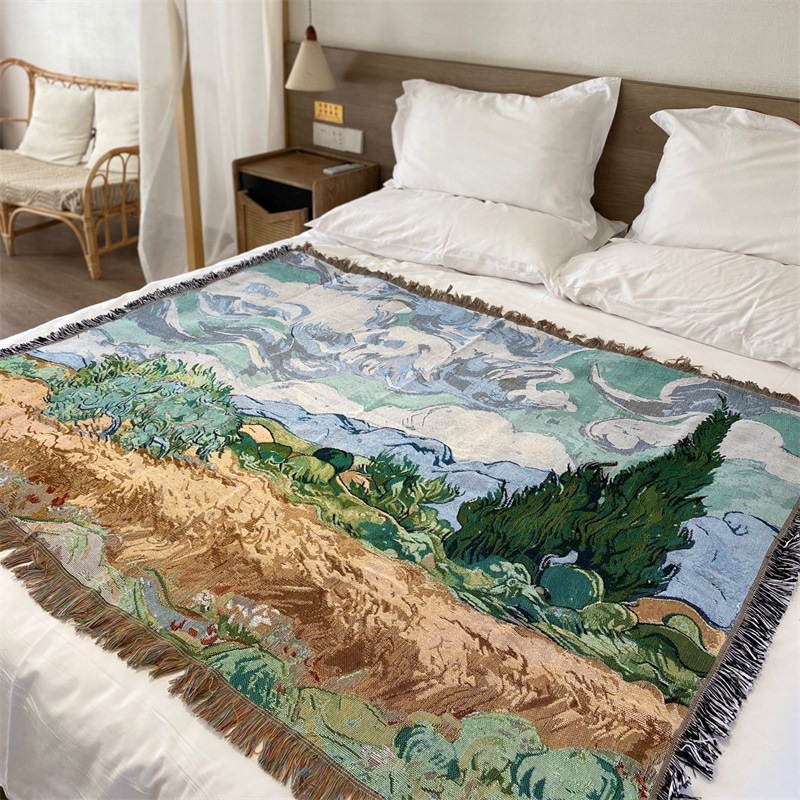 Picture of Cross-border World Famous Painting Line Blanket Casual Decorative Sofa Towel Blanket Tapery Carpet Bed End Blanket Table Top Decorative Cover Cloth
