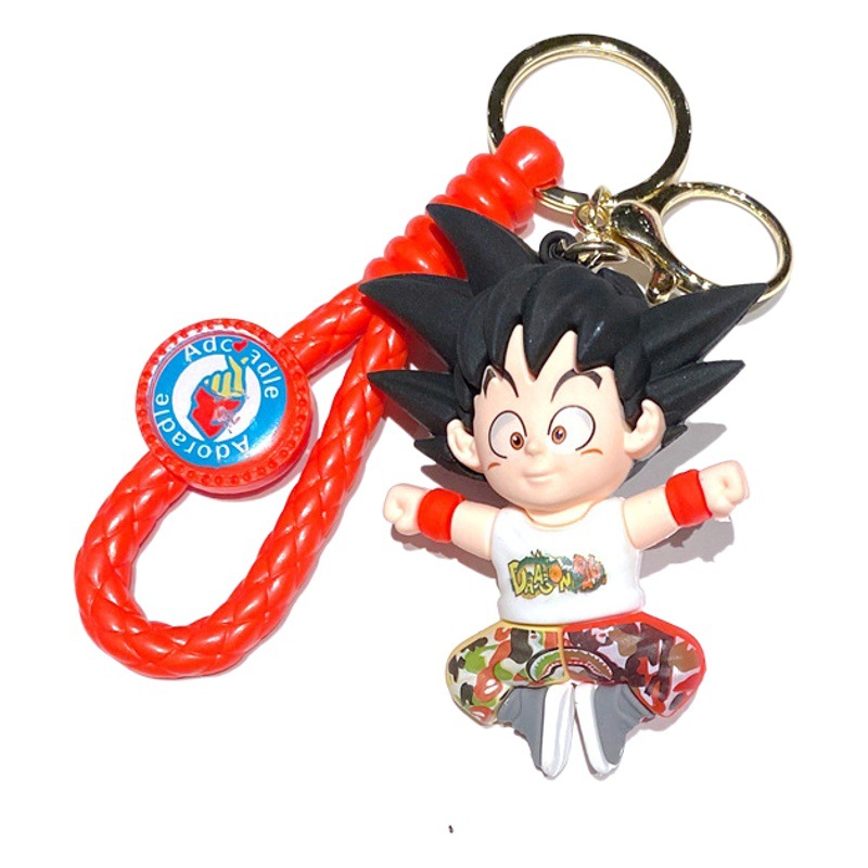 The sixth generation cartoon animation exquisite dragon ball silicone doll key chain pendant car key chain personalized gift