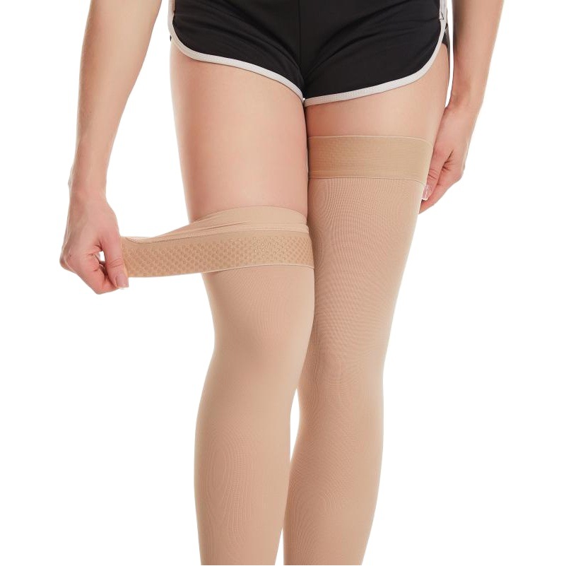 Cross-Border Secondary Vein Long-Tube Compression Socks for Men and Women, Non-Slip Open-Toe Breathable Gradient Pressurized Leg Elastic Socks