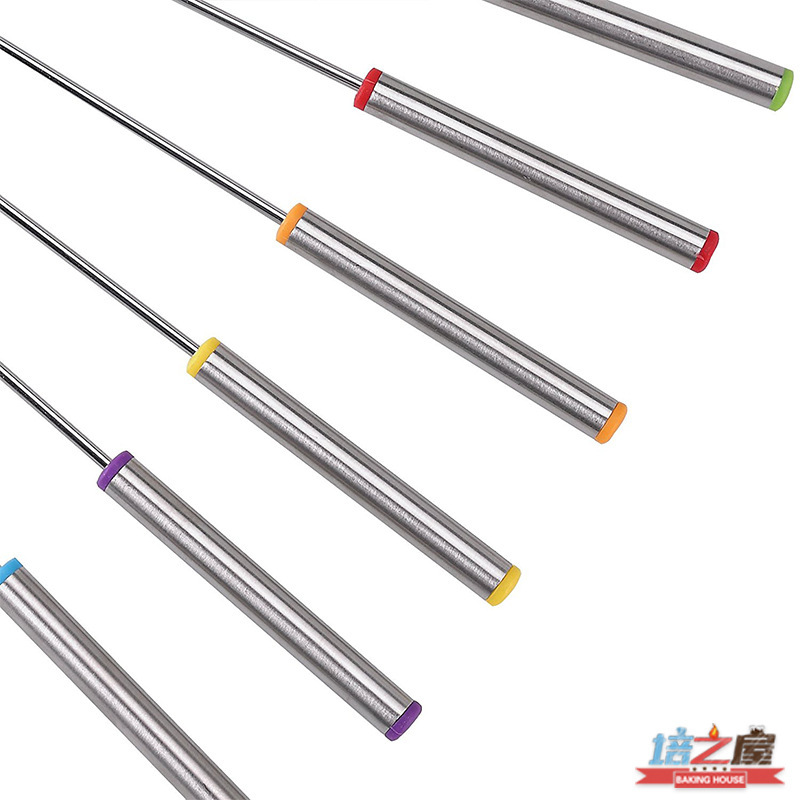 Picture of 24cm Stainless Steel Handheld Dessert Fork Six-Piece Set Fruit Fork Hot Pot Fork Cheese Chocolate Fork Kitchen Tool
