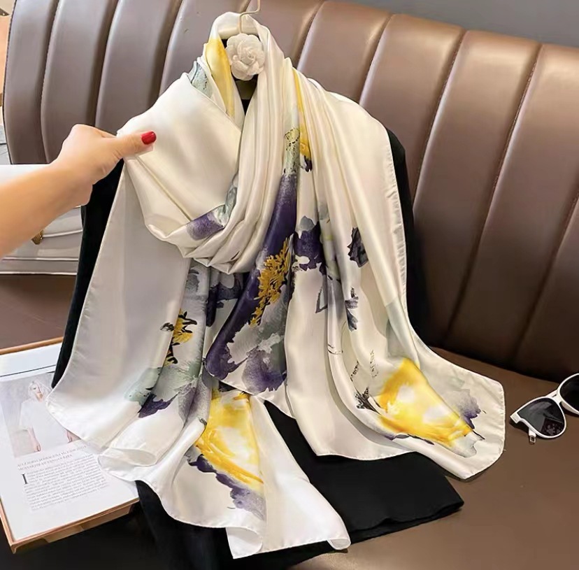 Plain Elegant Scarf Women's Winter Women's Spring and Autumn All-match Korean Style Large Shawl Women's Foreign Style New Style