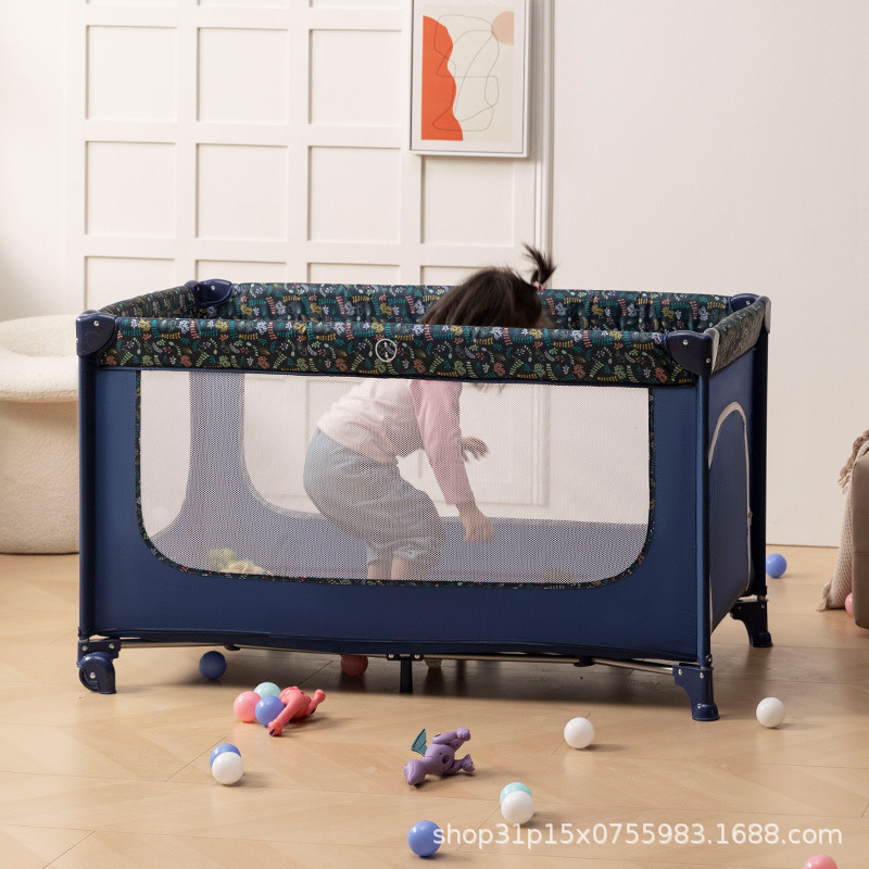 Baby's Crib Guard Foldable Crib Convenient Game Bed Multifunctional Bedside Bed with Mosquito Net