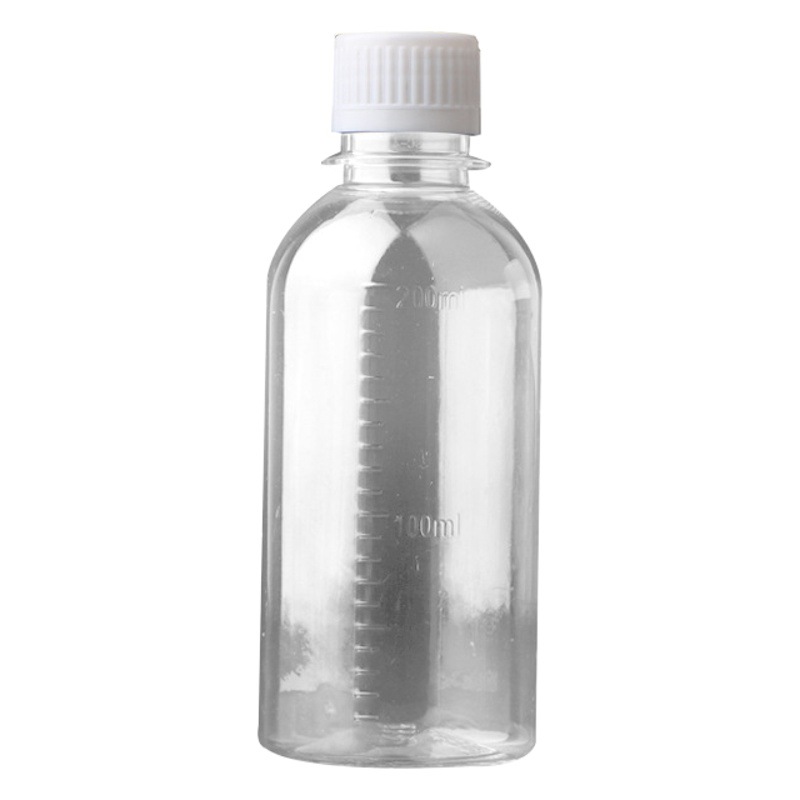 Wholesale 100 200ml ml sub-bottled small medicine bottle plastic sealed liquid alcohol liquid medicine graduated bottle with lid