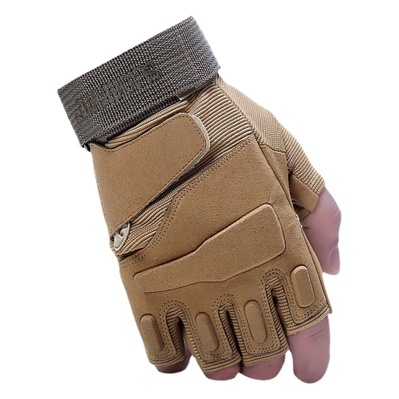 Foreign trade skull half finger leather gloves men's outdoor sports fitness non-slip chain pirate design riding gloves