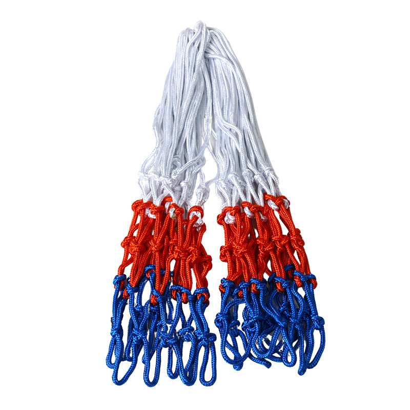 Picture of Three-color woven basketball net for indoor and outdoor activities and competitions. Detachable basketball stand. Net shot basketball frame net