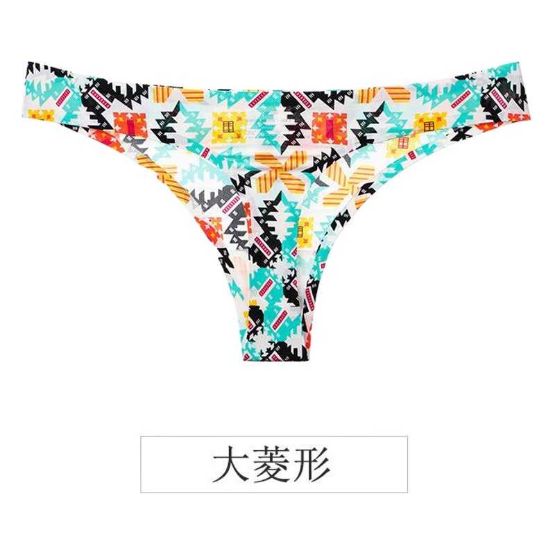 thong ice silk seamless one-piece ladies underwear sexy pure low waist foreign trade bikini t pants