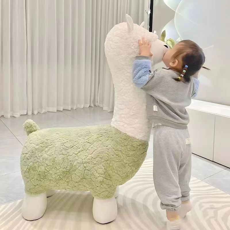 Alpaca chair, animal stool, cartoon living room ornament, animal seat, shoe-changing bench, children's sofa, leisure chair, stool