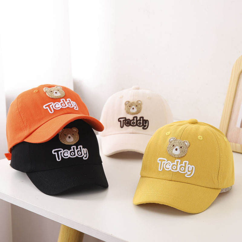 Embroidered bear children's baseball cap spring children's hat Benhui new cartoon little boy cap cotton cap baseball cap wholesale