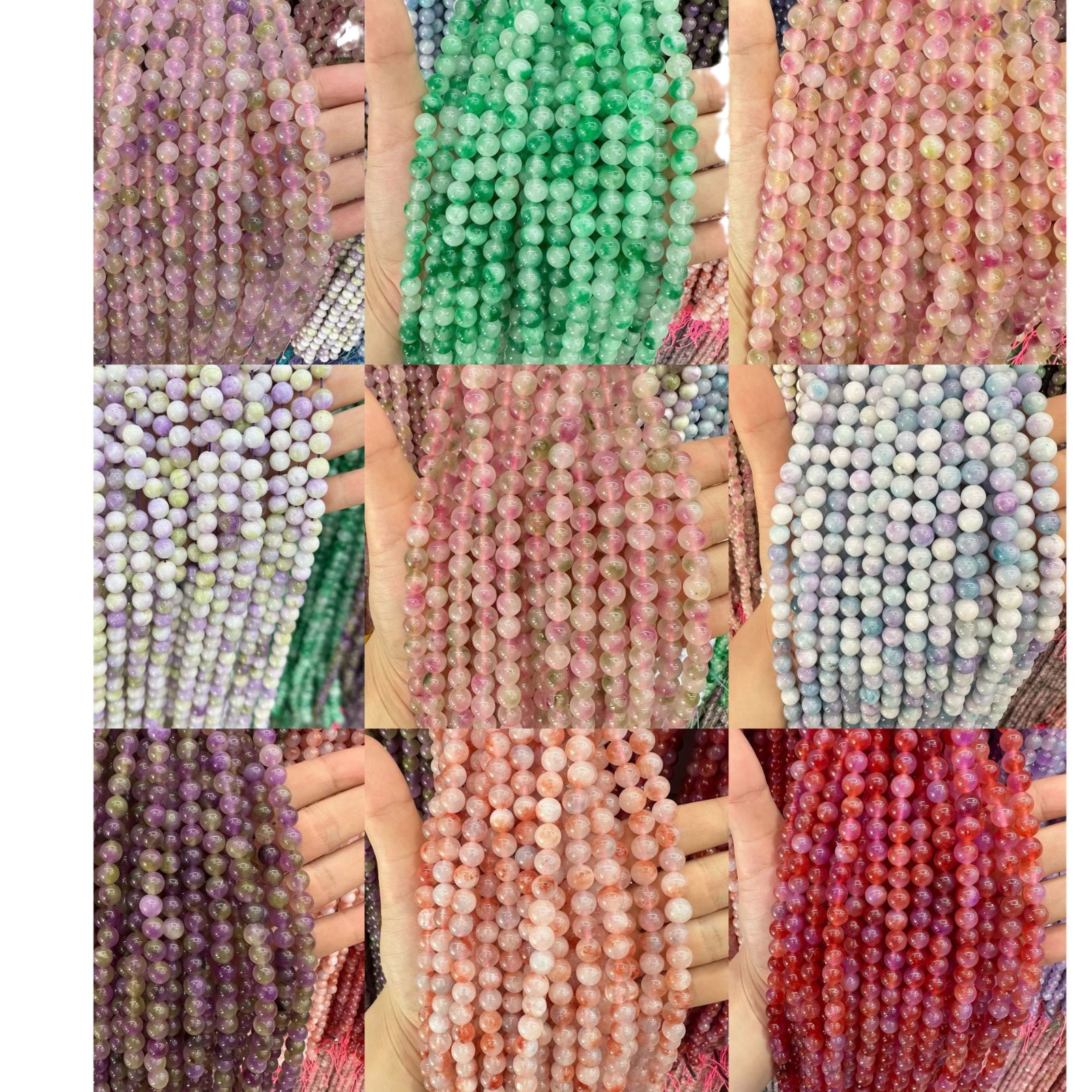 Picture of Live hot grade a chalcedony 8mm two-color round beads beads handmade diy Internet celebrity matching in stock jewelry