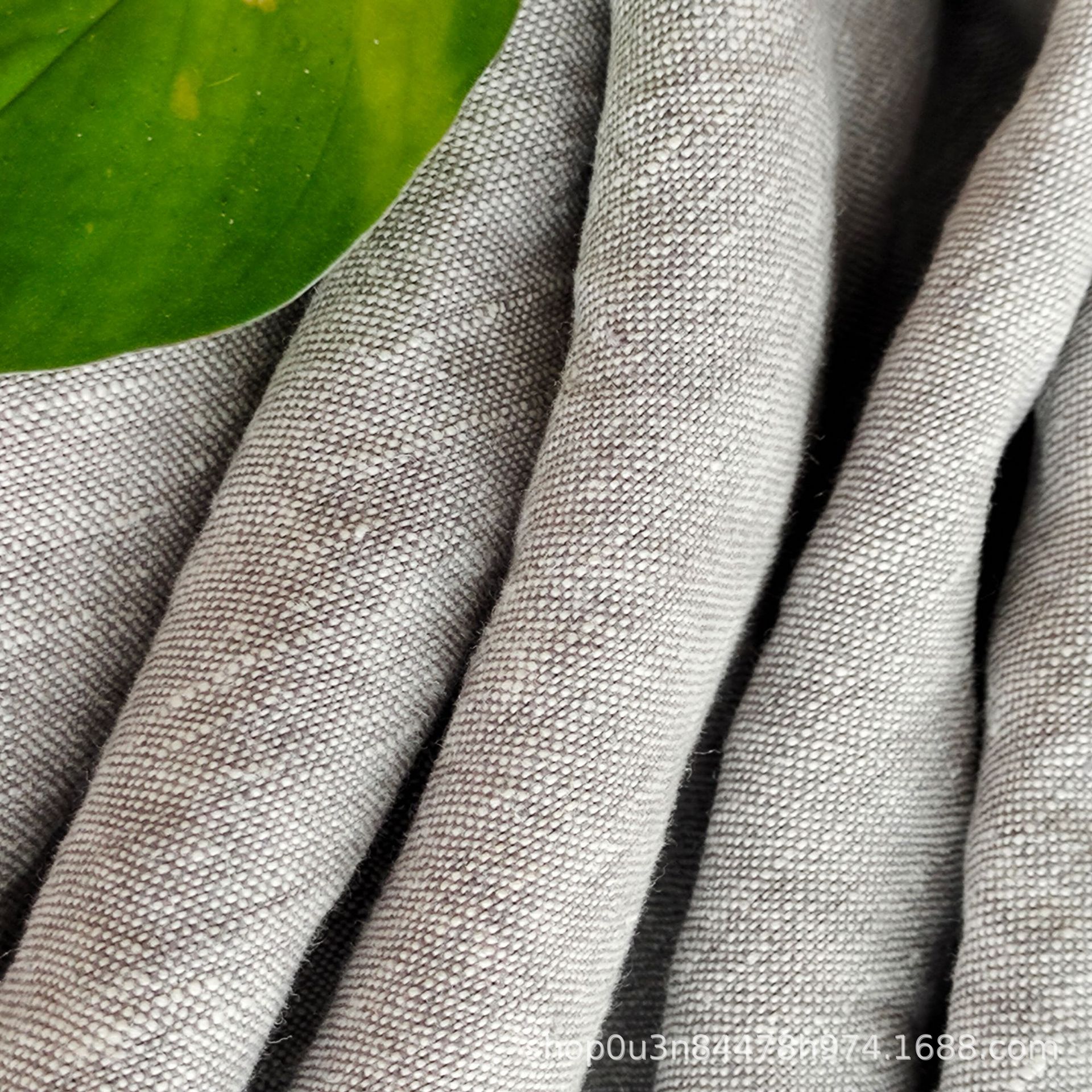 Picture of French Pure Linen Yarn-dyed Fabric Sofa Fabric Enzyme Washed Pure Linen Light Gray Fabric 300g Linen Yarn-dyed