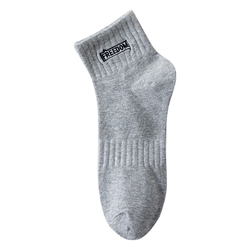 Spring and Summer Thin Waist Sports Socks Men's Socks Embroidered Letter Shallow-cut Boat Socks Low-cut Short Socks Men's Socks Cotton Socks