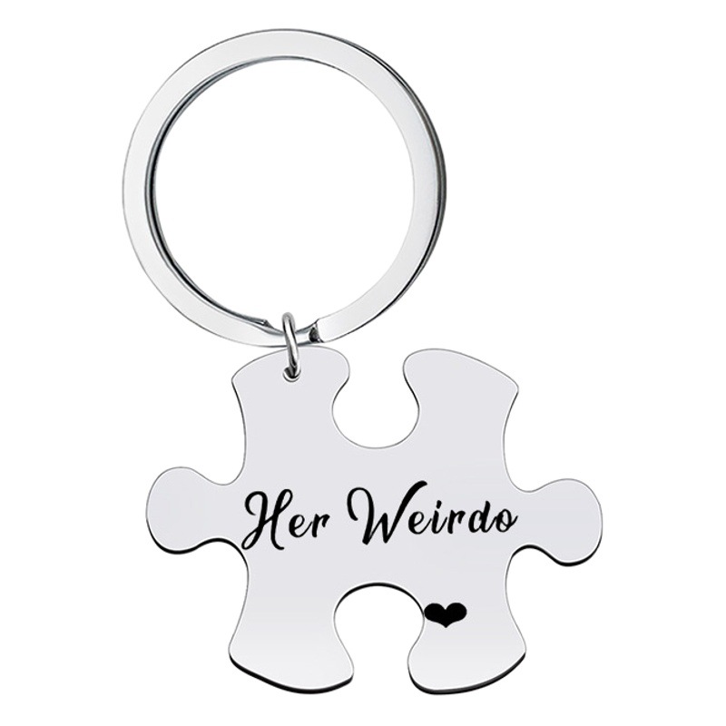 Fashion new popular keychain stainless steel crazy and weirde key ring puzzle pendant necklace