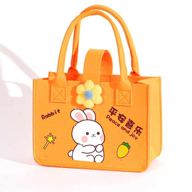 Felt bag, Internet celebrity bag, peace and joy, printed handbag, mommy welfare, handmade children's cartoon felt bag