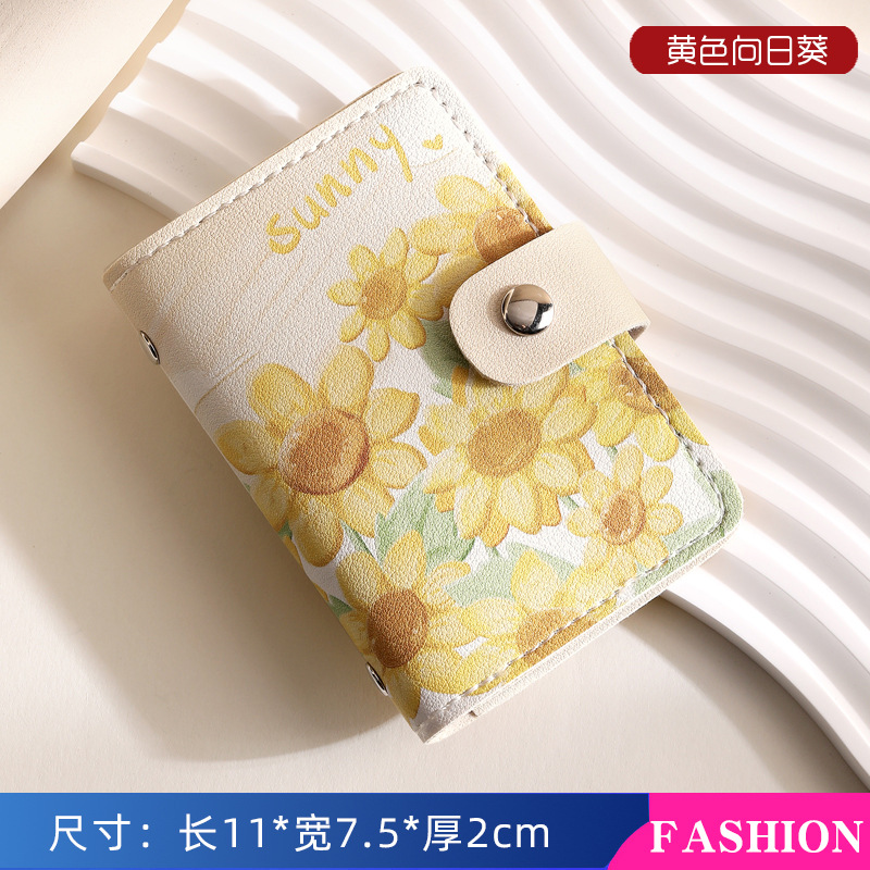 Picture of Vintage Oil Painting Card Bag Large Capacity Women's Multi-Card Driver's License Card Jacket Card Bag Small Cartoon Coin Purse