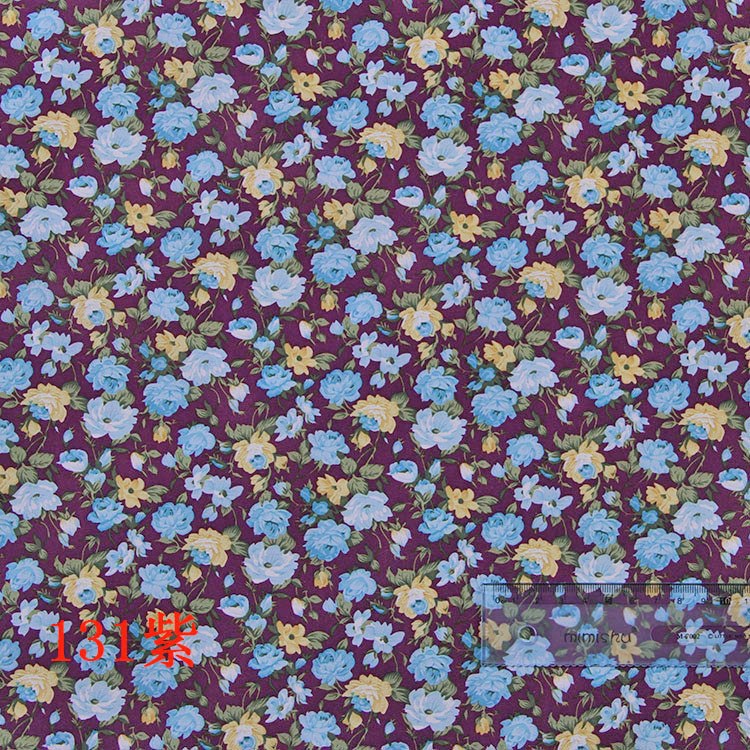 Picture of New Korean style lady style rose pink black blue purple green multi-color printed cloth mesh printed fabric
