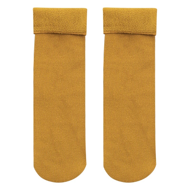 Socks women's vertical stripes cotton plus velvet thickened snow socks mid-calf socks socks warm floor socks pile socks wholesale C