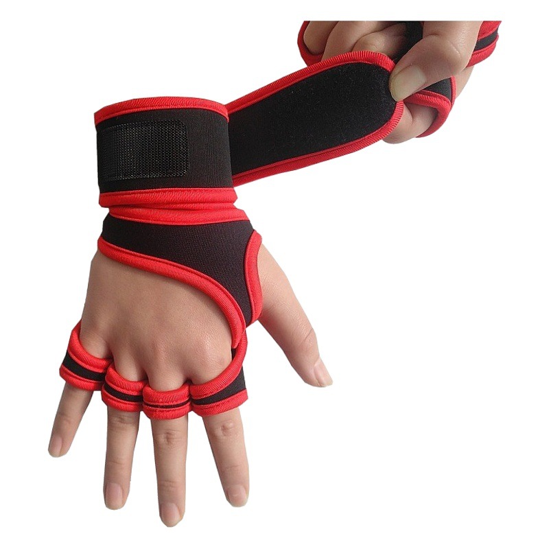 Fitness Hand Guard Wrist Strap Equipment Snatch Silicone Anti-Slip Anti-Callus Palm-Protecting Half-Finger Exo-Finger Lifting Anti-Sprain Gloves