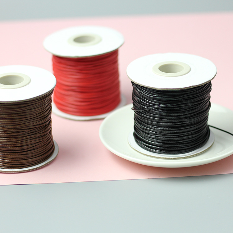 Jutai factory spot 80 meters wax rope tag rope baking box decorative rope 1mm non-elastic woven rope
