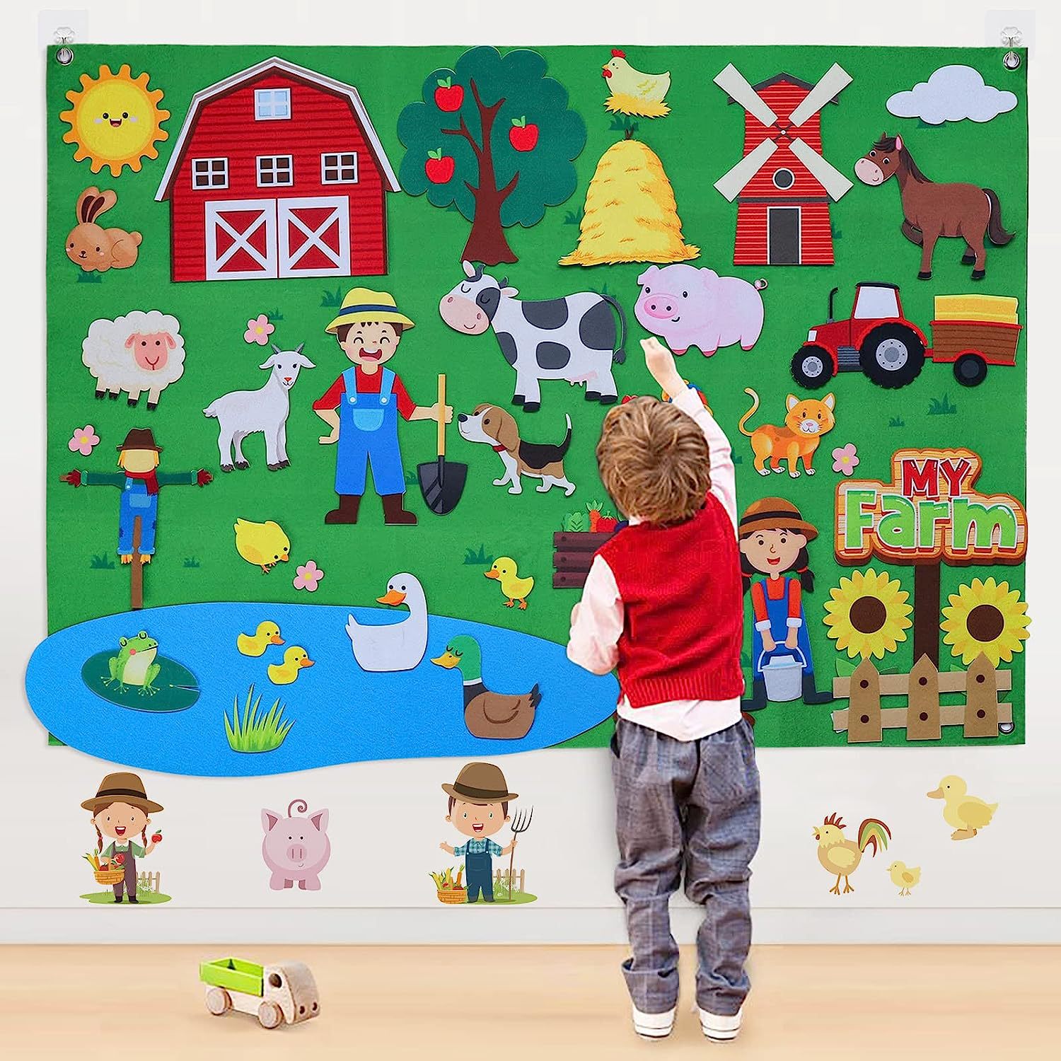 Felt Storyboard Cross-border Amazon Children's Puzzle Early Education Learning Puzzle Marine Life Farm Busy Board