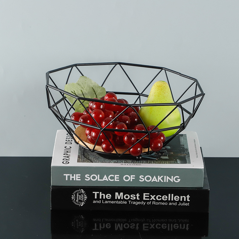 Picture of Household multi-functional iron fruit basket living room dessert coffee table fruit plate modern style creative snack storage basket wholesale