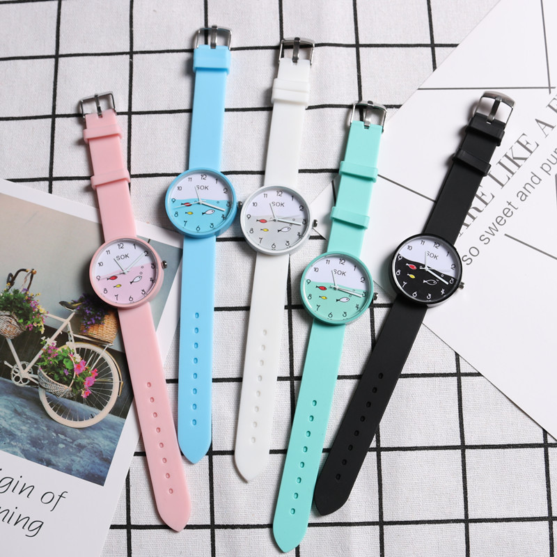 Jingshi ulzzang big children's watch girls cartoon cute soft sister junior high school students high school students small fresh