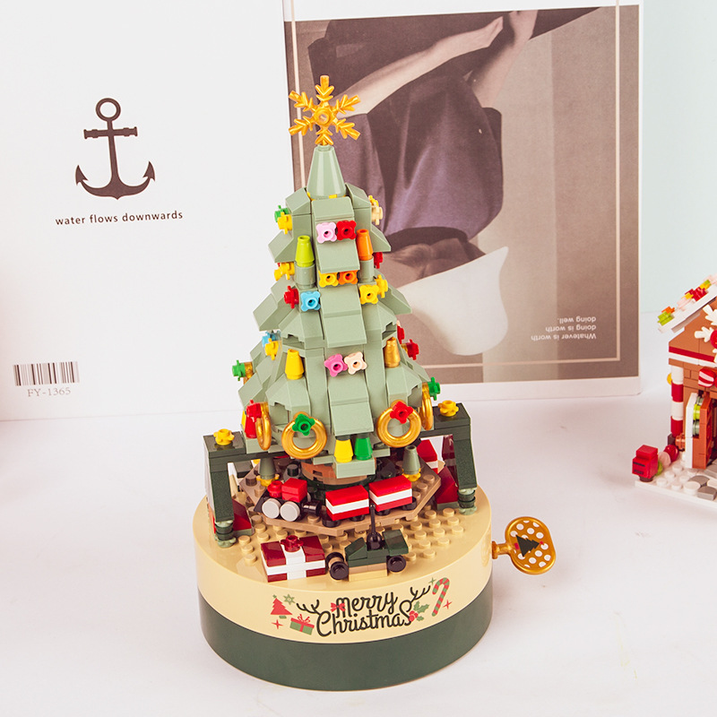 Christmas gift Christmas decorations Christmas tree building blocks Girls Christmas gift music box