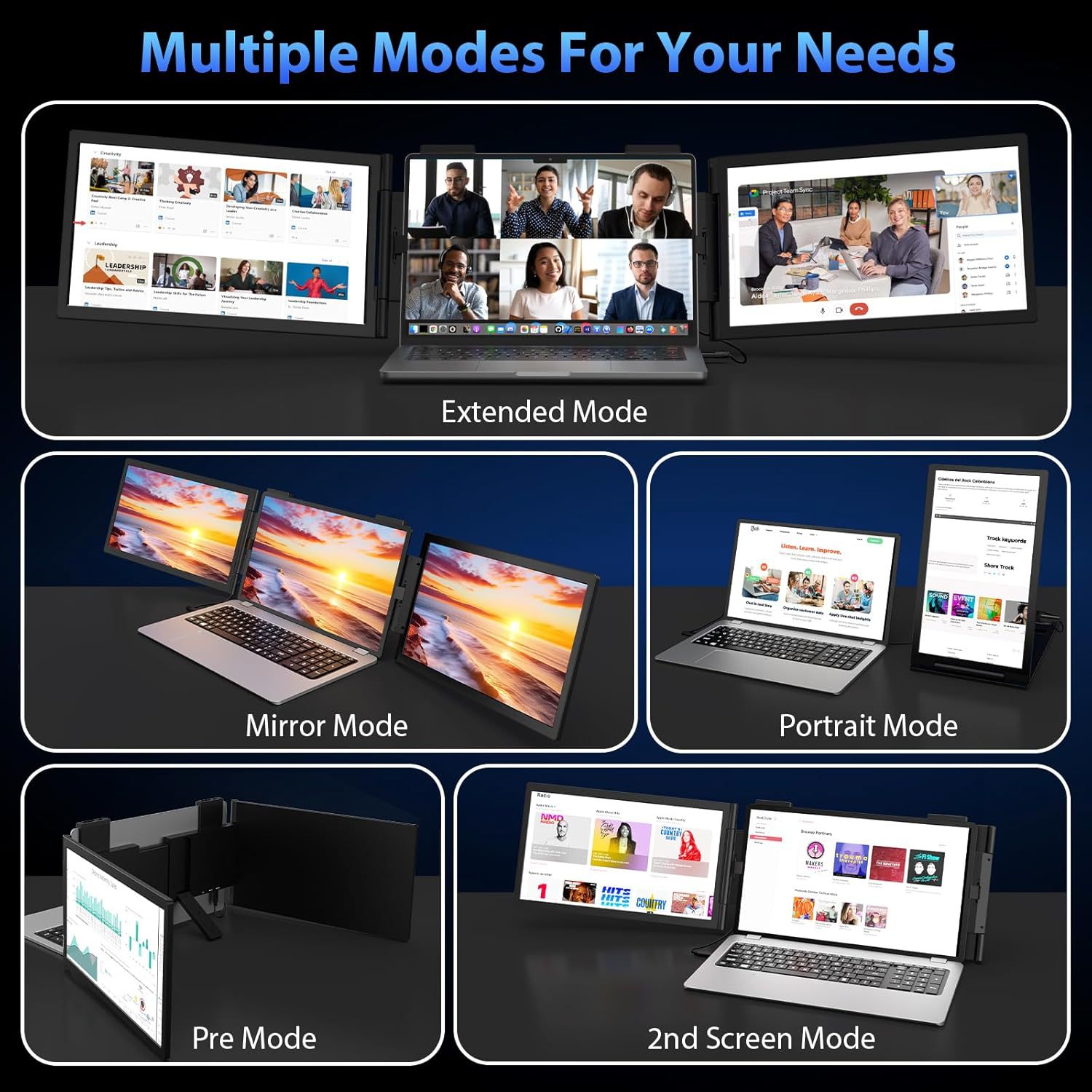 Picture of 14-inch dual-screen portable display notebook expansion screen stock trading multi-screen folding peripheral sub-screen multi-function
