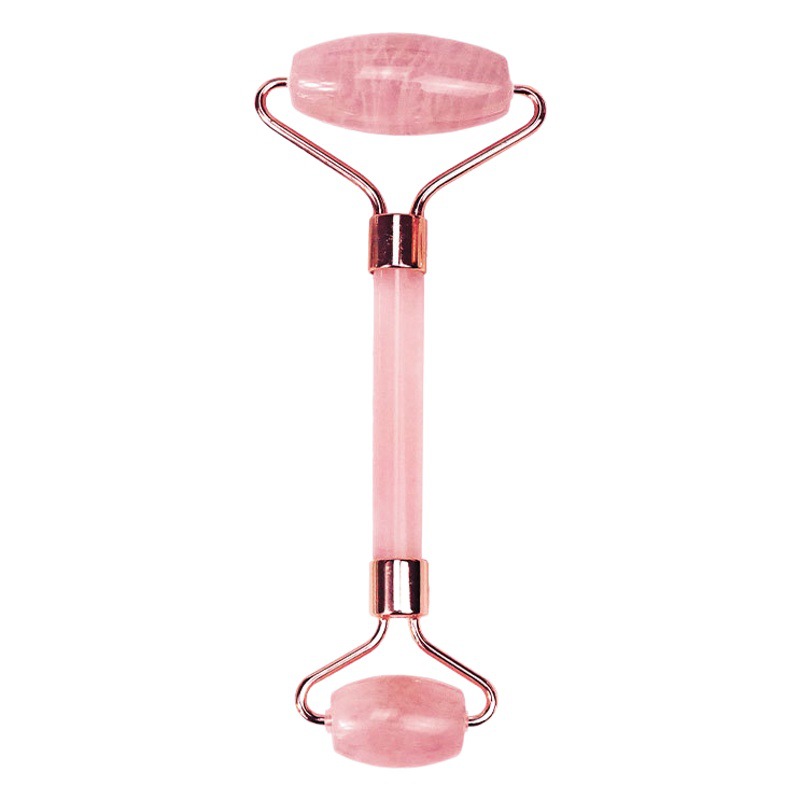 Natural Pink Crystal Jade Roller Beauty Container Full Body Scraping Massage Set Facial Massage Back Scraping Device