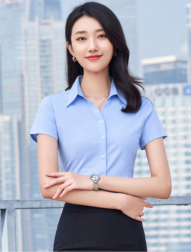 Picture of Women's Civil Servant Interview Application Professional Work Clothes White Shirt Women's Short-Sleeved Shirt College Students Slim and Elegant