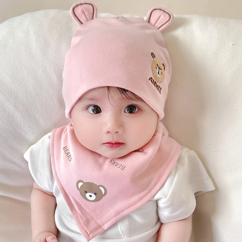 Picture of Katu Bear Infant Hat Spring & Fall 3-6-12 Months Male and Female Baby Pullover Hat Cotton 100-Day Sleeping Hat
