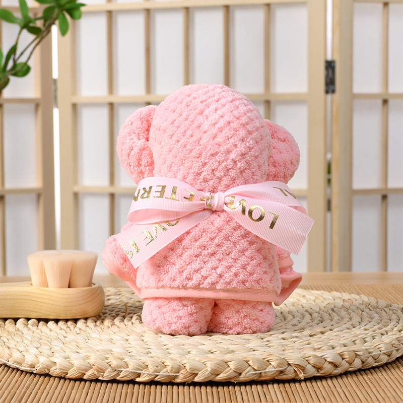 Picture of Bear Towel Wedding Accompanying Gift Big Happy Shop Small Square Towel Bridesmaid Return Gift Wedding Coral Fleece Towel