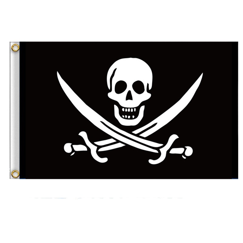 AliExpress Amazon foreign trade flag Halloween decoration pirate flag worn-out pirate polyester flag