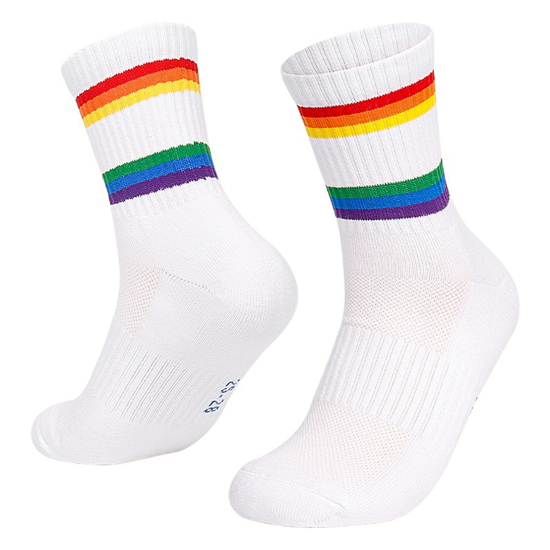Two Wolf Tennis Socks Table Tennis Socks Feather Socks Sports Cotton Socks Thickened Terry Socks Sweat-Absorbent Anti-Slip Anti-Odor Socks