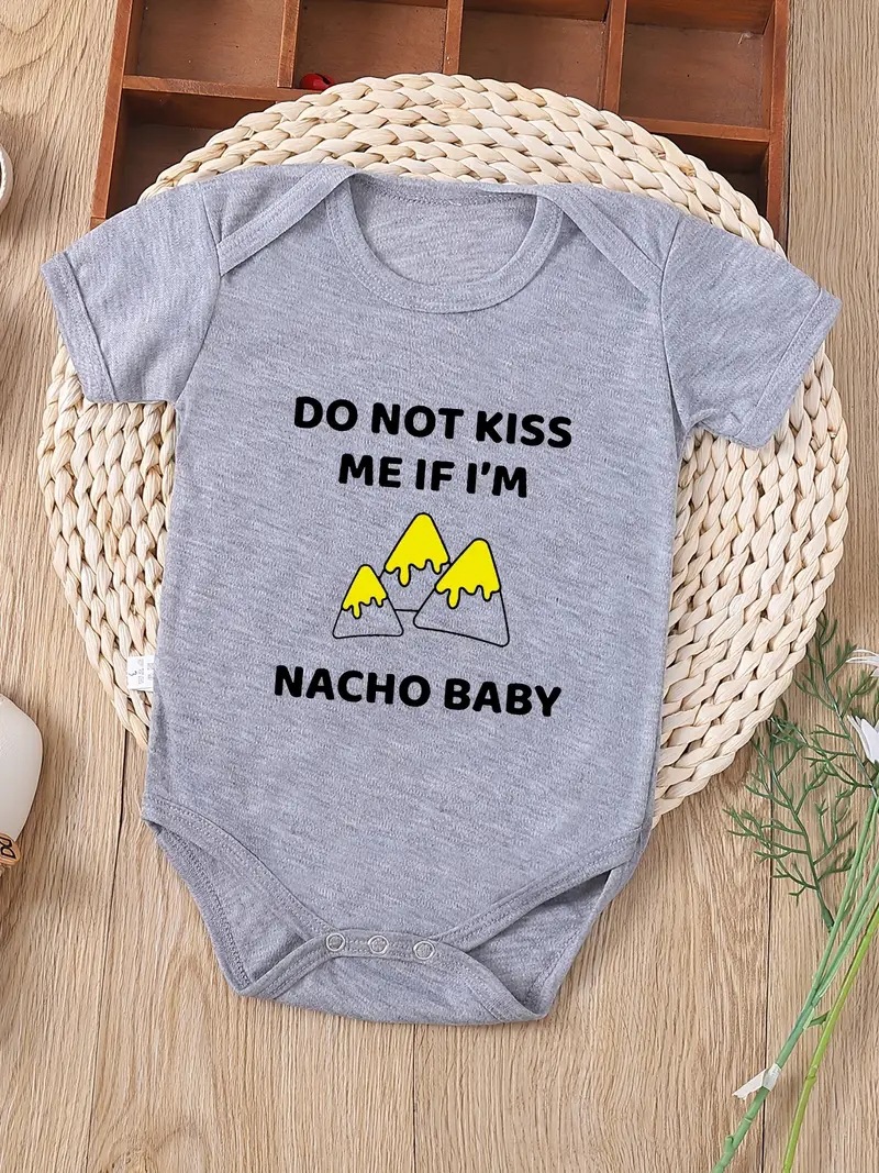 Picture of Factory Direct cross-border newborn 0-2 years old baby breathable cotton short-sleeved romper Baby Funny triangle romper