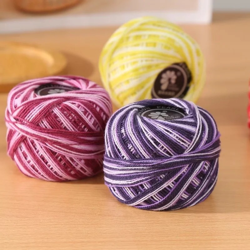 Duan dyed fancy cotton lace thread hand woven diy cotton embroidery crochet jewelry hairpin fine wool ball