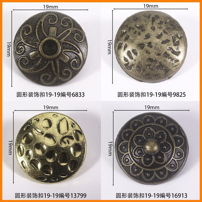 Long 19mm Decorative Buckle Round Shoe Buckle Pin Buckle Clothing Shoe Flower Luggage Accessories Accessories English Letter Trademark Metal
