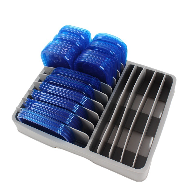 Picture of Cross-Border Direct Supply Food Container Lid Storage Box Size Adjustable Plastic Lid Storage for Kitchen Storage