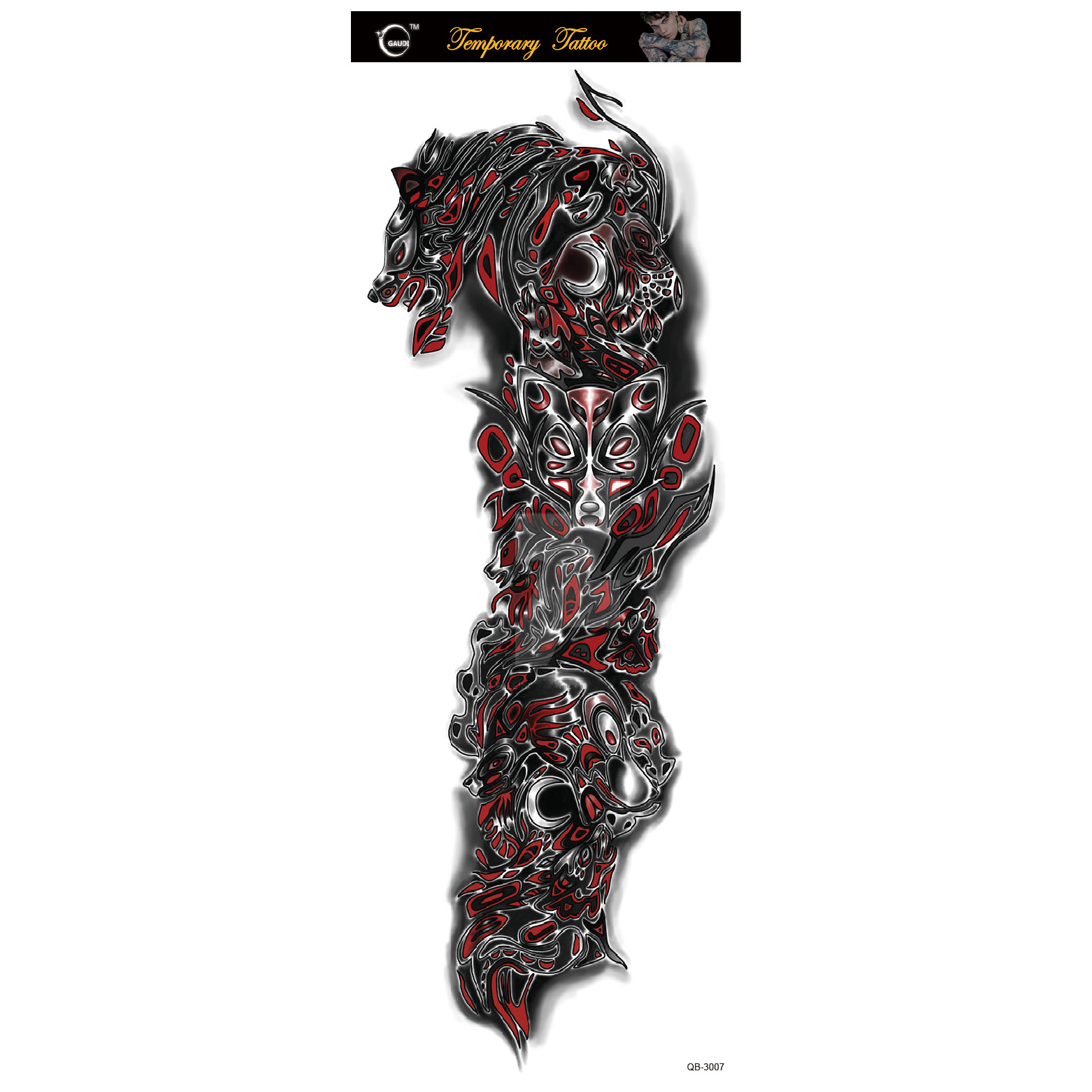 Picture of Large Flower Arm Tattoo Sticker Full Arm Waterproof Tattoo Temporary 400 Optional Full Arm Tattoo Sticker