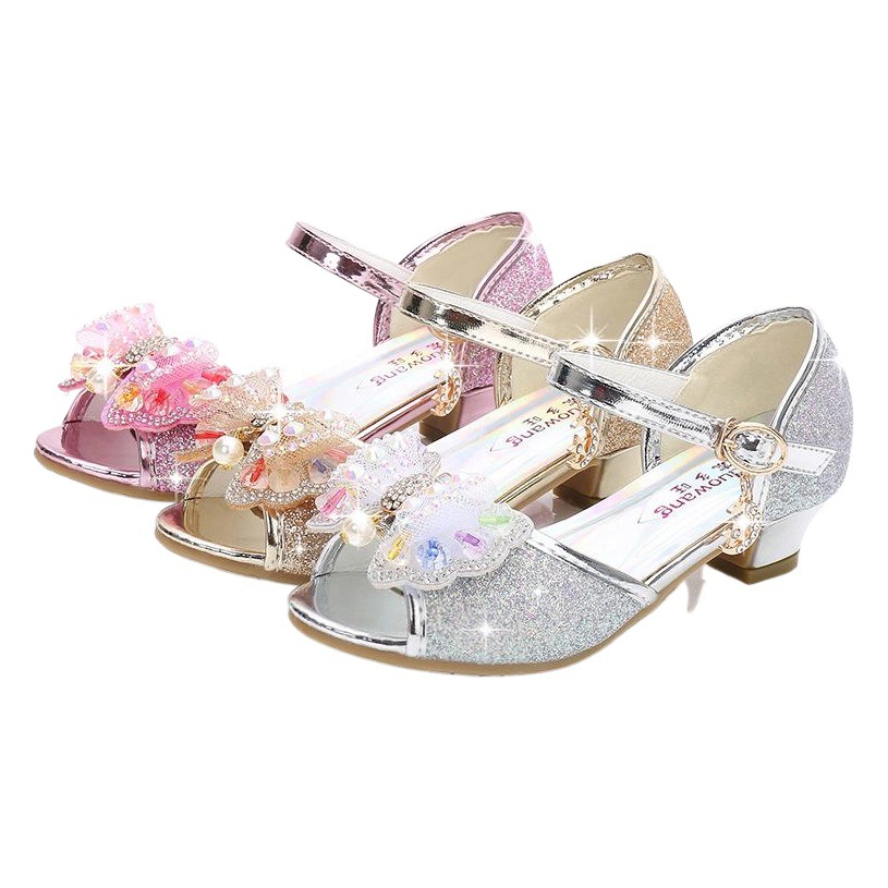 Girls Sandals 2025 New Trendy Korean Style Summer Little Girls Middle and Large Children Princess Shoes High Heels Girls Shoes Summer